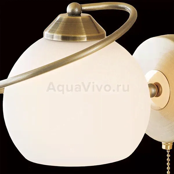 Бра Citilux Лайма CL155313, арматура бронза, плафон стекло белое, 16х21 см