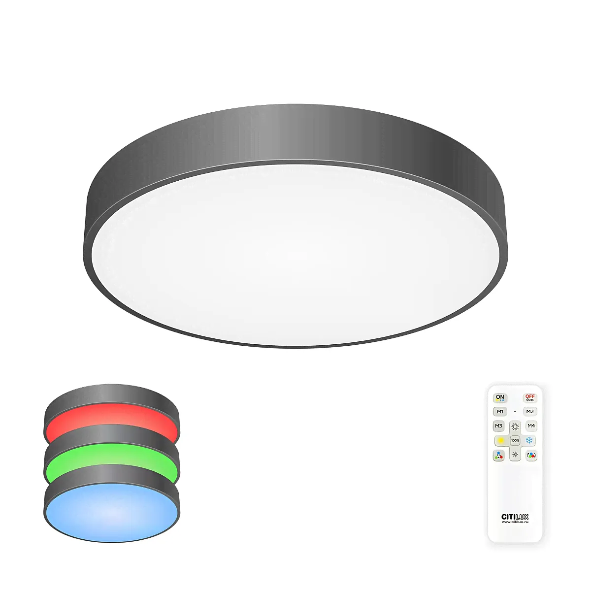 Светильник накладной Citilux «Купер» CL72470G1, 40х40х5,5 см, 1х70Вт, LED, цвет черный